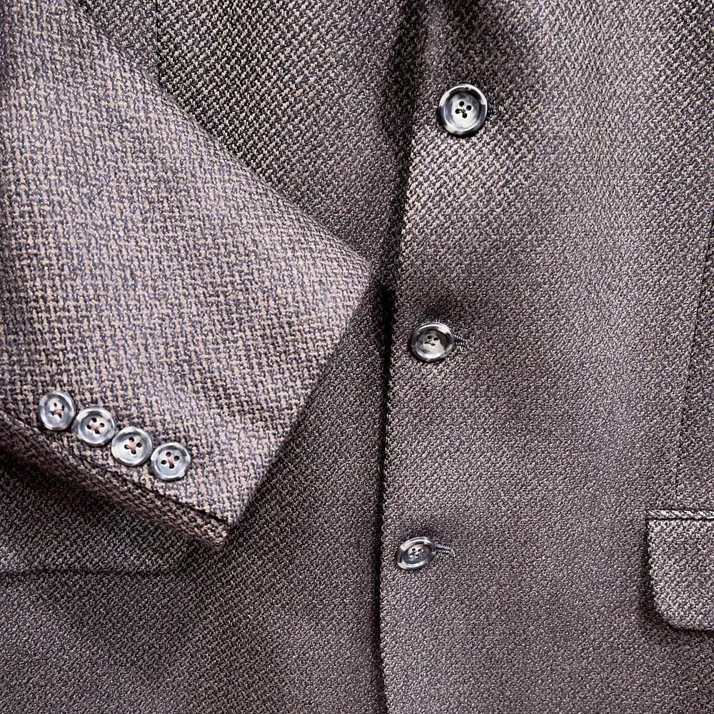 Jack Victor Wool Luxe Tweed Sport Coat Jacket Taupe Brown Two Button Mens 42R